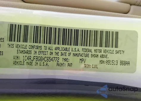 2017 Jeep Grand Cherokee Limited 4X4 z USA, uszkodzony, nr VIN 1C4RJFBG6HC654772